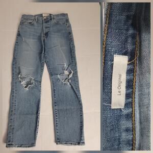 Frame Jeans Womens SZ 27 Le Original Straight High Rise Button Fly Distressed